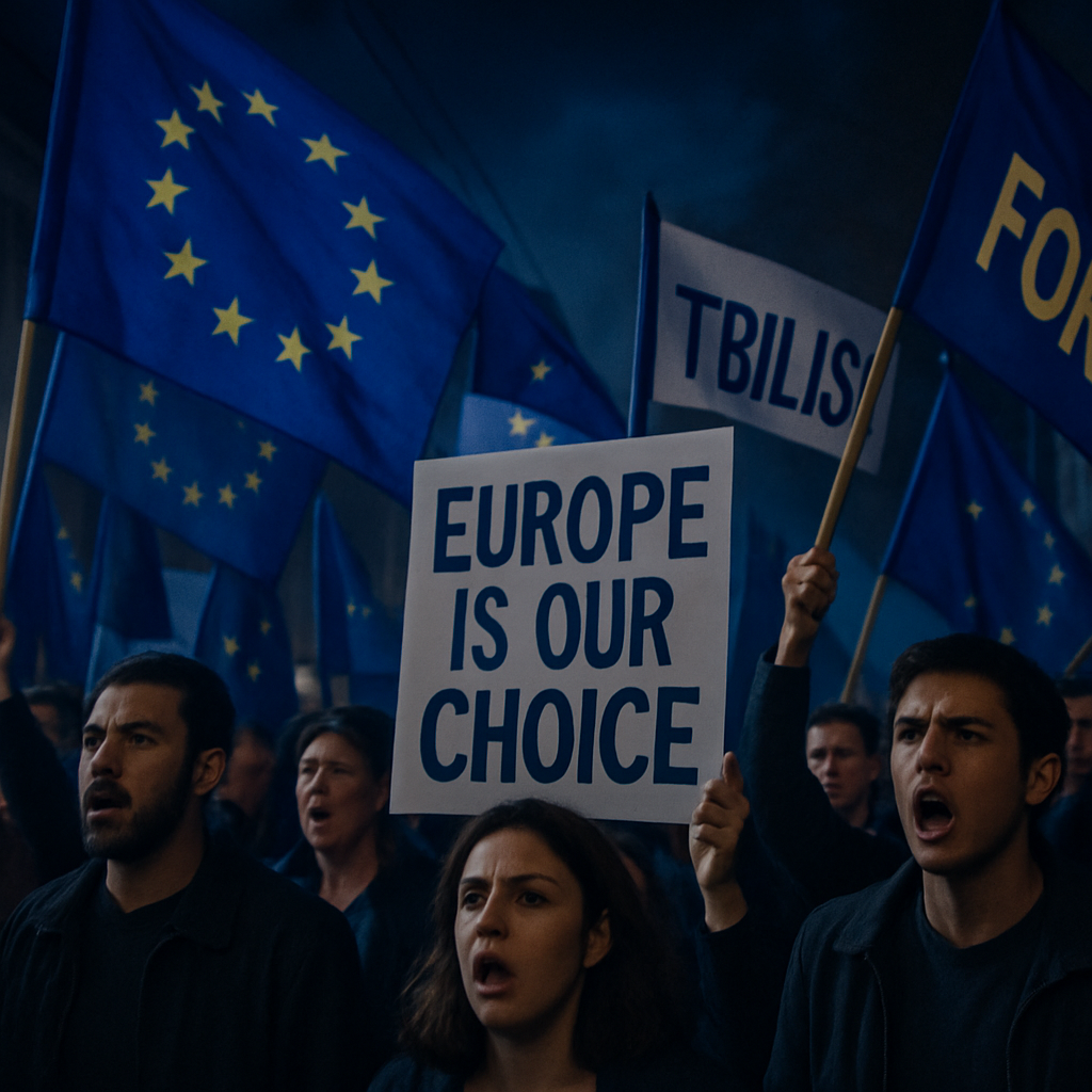 en géorgie, les manifestants pro-ue continuent de faire entendre leur voix pour une troisième nuit consécutive, réclamant un rapprochement avec l'union européenne.