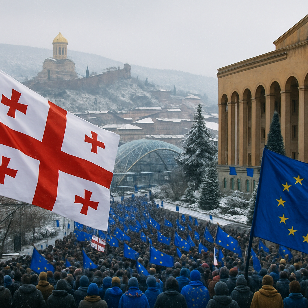 les manifestations en géorgie pour soutenir l'adhésion à l'union européenne se poursuivent pour une troisième semaine, reflétant un fort engagement populaire en faveur de l'intégration européenne.