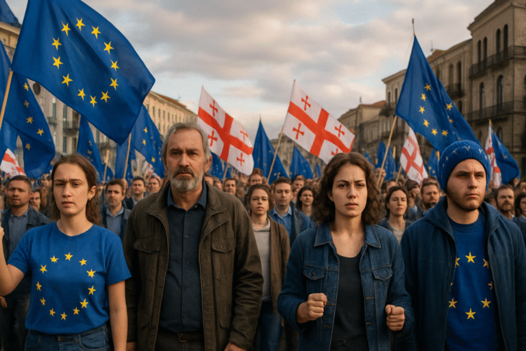 un an après l'arrêt du processus d'adhésion à l'ue, les manifestants pro-européens en géorgie demeurent mobilisés et déterminés à poursuivre leur lutte pour l'intégration.