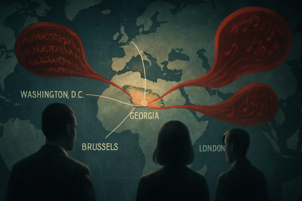 analyse de la désinformation orchestrée par la russie utilisant des voix géorgiennes pour manipuler l'opinion publique et affaiblir les relations entre la géorgie et ses alliés occidentaux : états-unis, ue et royaume-uni.