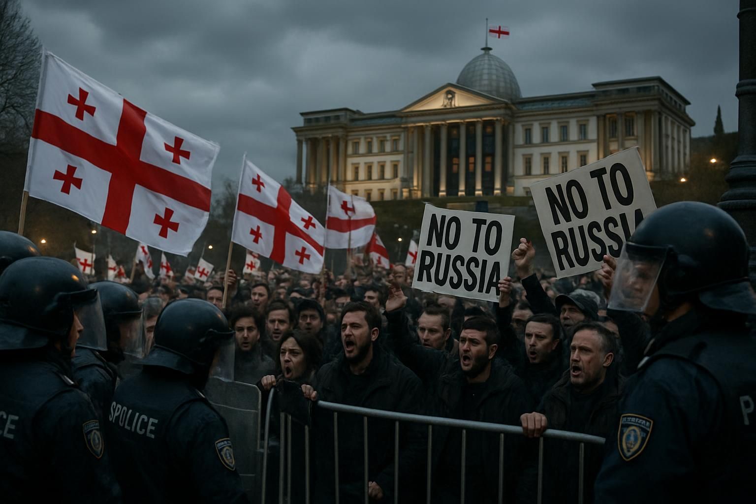 géorgie : des manifestants tentent de pénétrer dans le palais présidentiel dans un contexte de tensions croissantes.