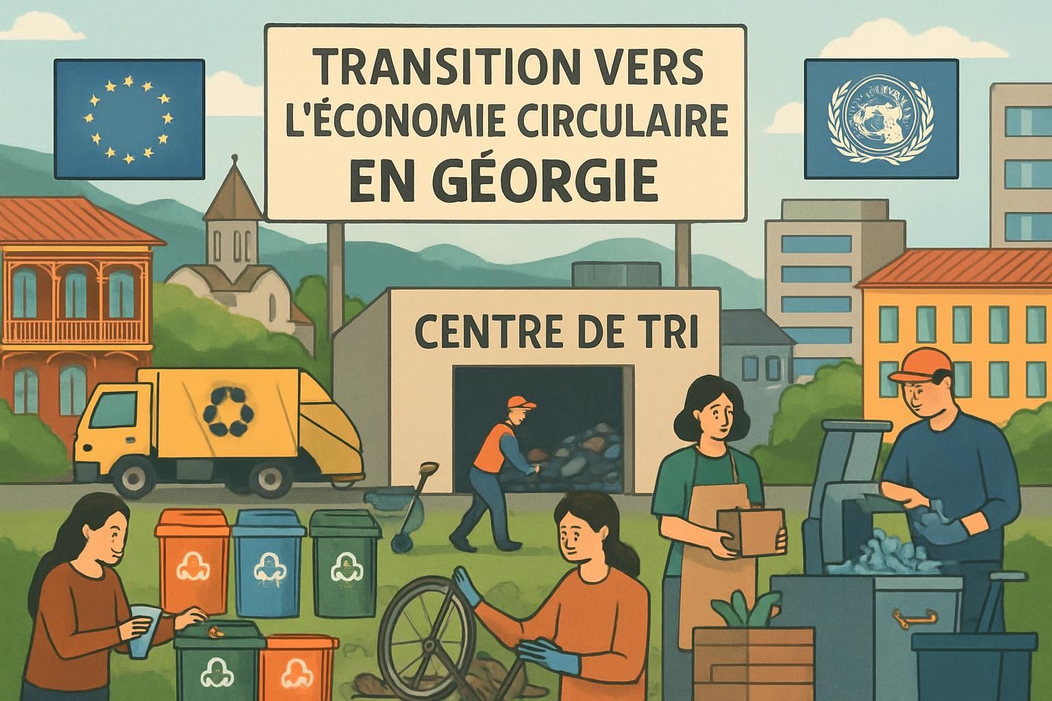 la commission européenne et l'onu collaborent pour soutenir la transition vers une économie circulaire durable en géorgie, favorisant l'innovation et la protection de l'environnement.