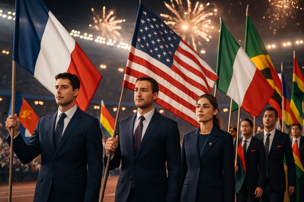 jo 2026 : découvrez les porte-drapeaux représentant la france, les états-unis, l’italie et d’autres pays lors de la cérémonie de clôture des jeux olympiques.