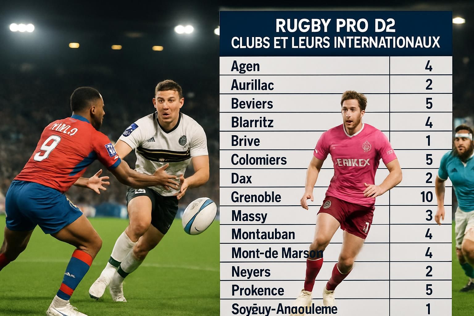 découvrez les clubs de pro d2 comptant le plus de joueurs internationaux en compétition chaque semaine, et suivez leurs performances au cœur du rugby français.
