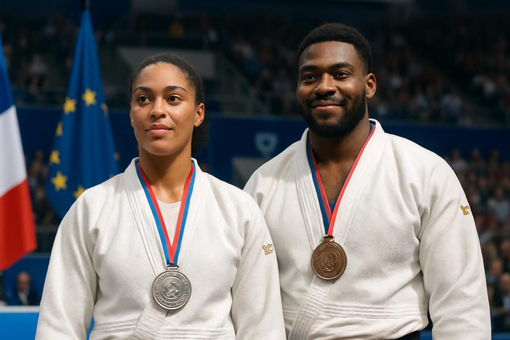 lors de l'euro de judo, melkia auchecorne décroche la médaille d'argent, tandis que maxime-gaël ngayap hambou remporte la médaille de bronze, illustrant une performance remarquable pour l'équipe.