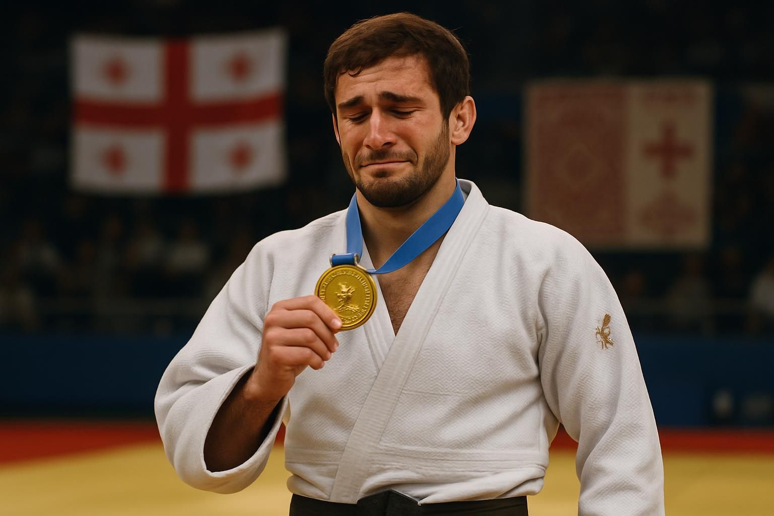 Judo : Luka Mkheidze, ému, dédie son titre européen d’or à sa famille en Géorgie, son pays d’origine