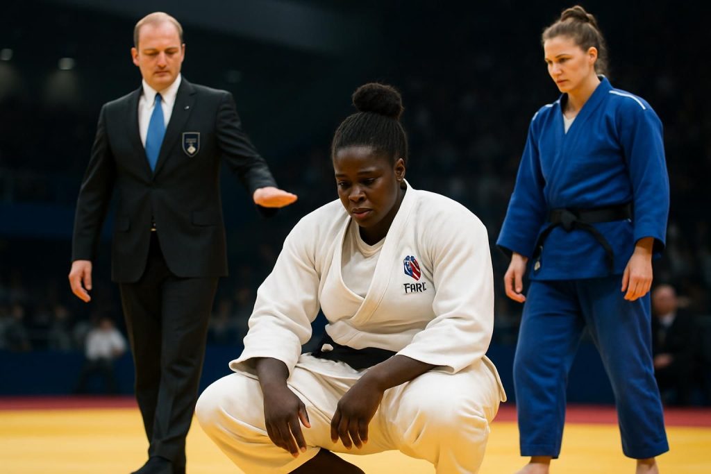 judo : romane dicko, favorite des championnats d’europe, éliminée en quart de finale, une surprise et une grande déception pour la judokate française.
