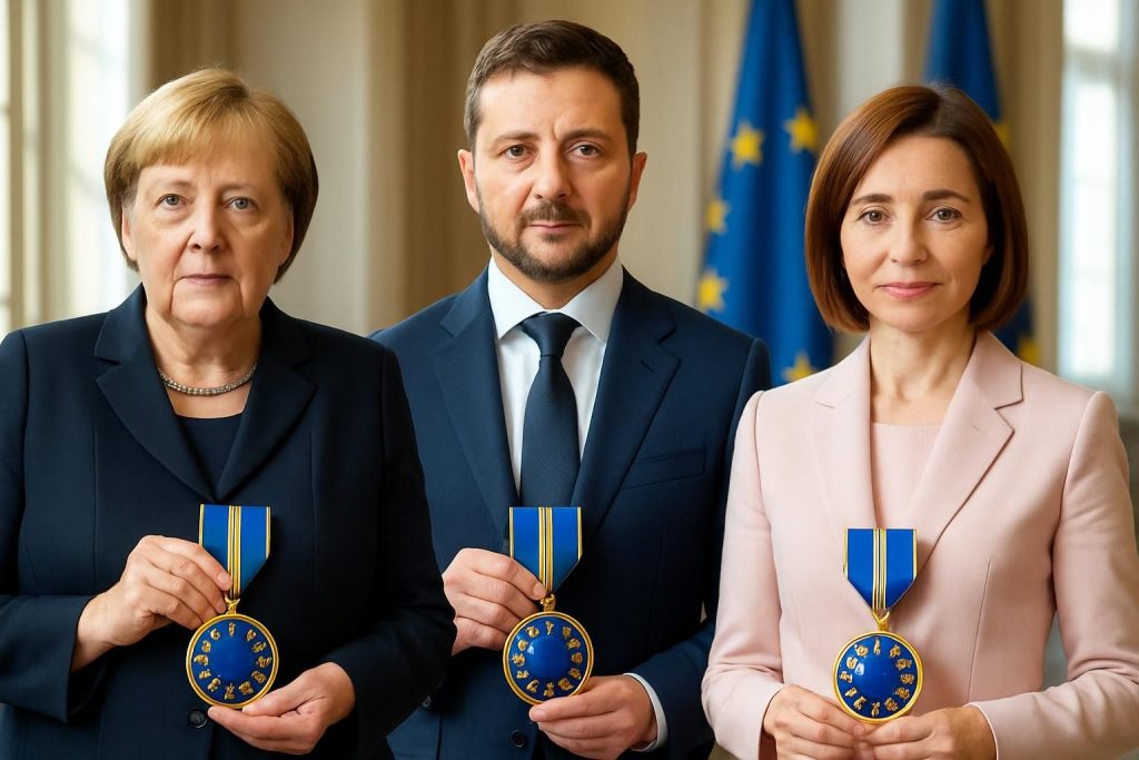 découvrez les premiers récipiendaires de l’ordre européen du mérite, parmi lesquels figurent angela merkel, volodymyr zelensky et maia sandu, en reconnaissance de leurs contributions exceptionnelles.
