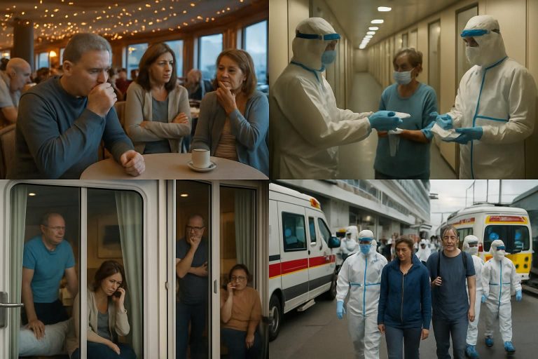 découvrez comment un navire de croisière est passé de premiers signes d'infection à un foyer épidémique majeur, détaillant l'évolution et les évacuations nécessaires.
